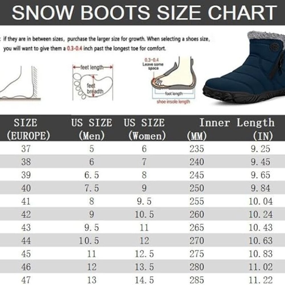Snow Boots Womens Winter Ankle Boots Ladies Warm Fur Lined Booties - Picture 8 of 11